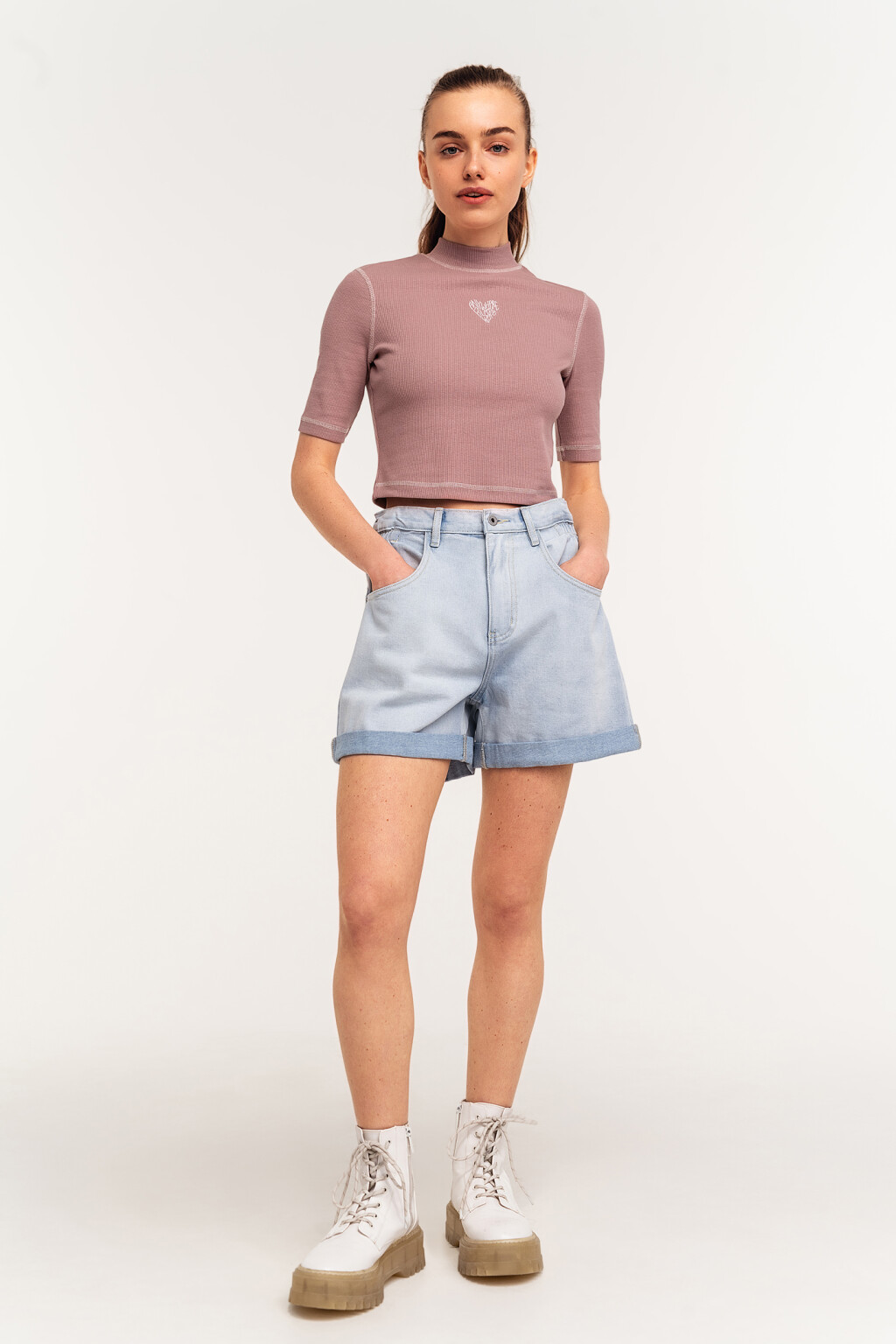 шорты джинсовые женские - цвет голубой - 1