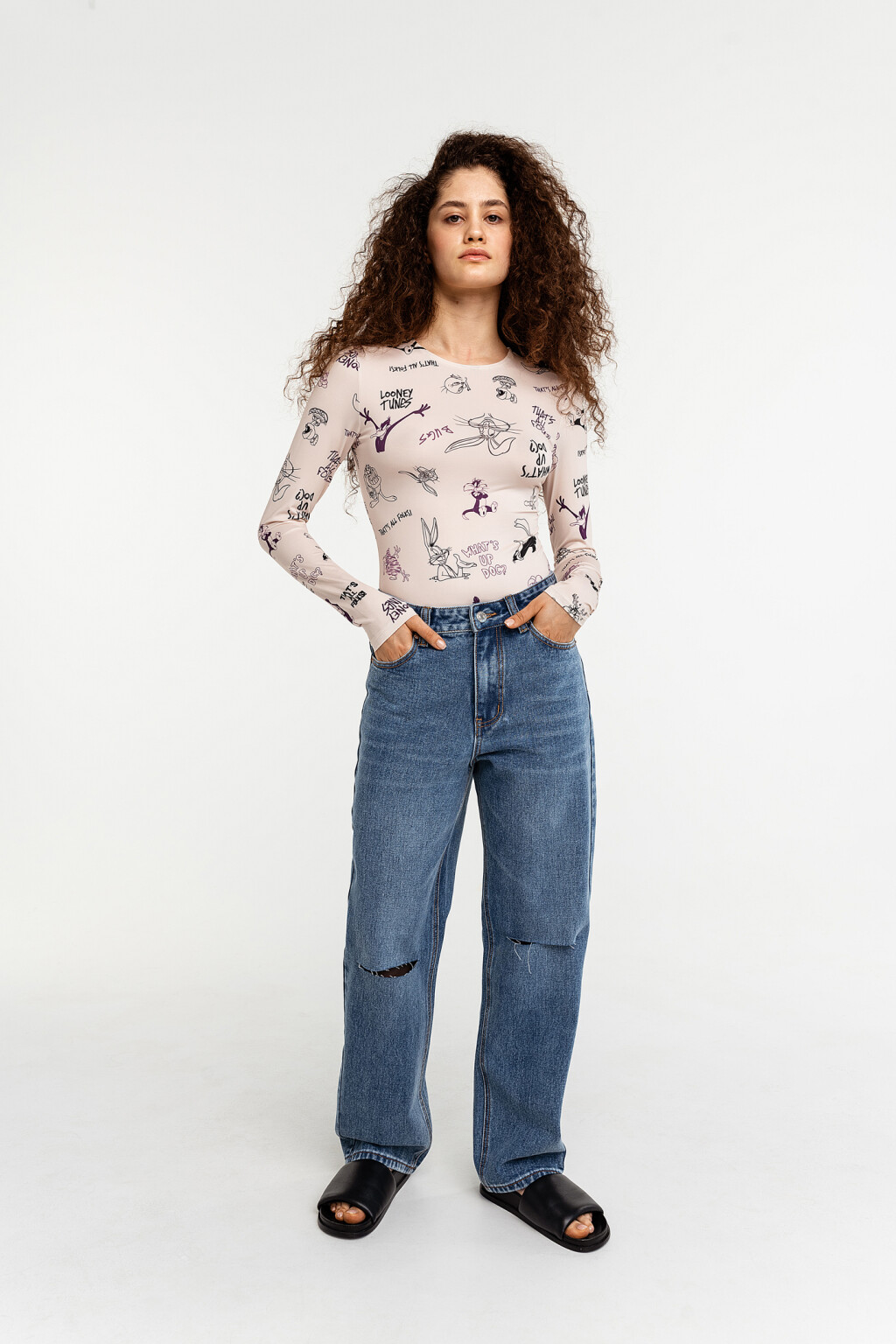 блузка (боди) женская - цвет бежевый - 1