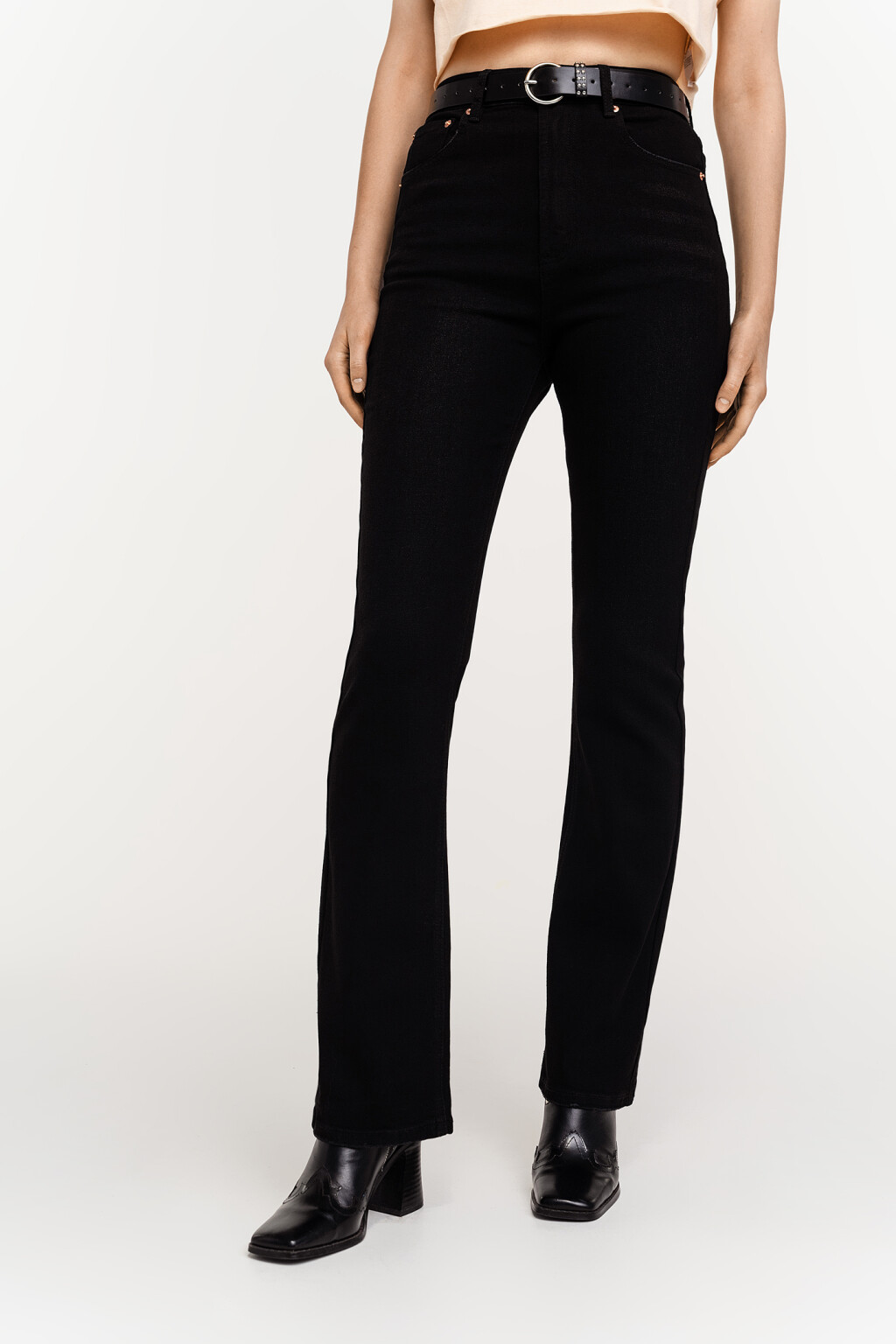 брюки джинсовые женские - цвет черный - 2