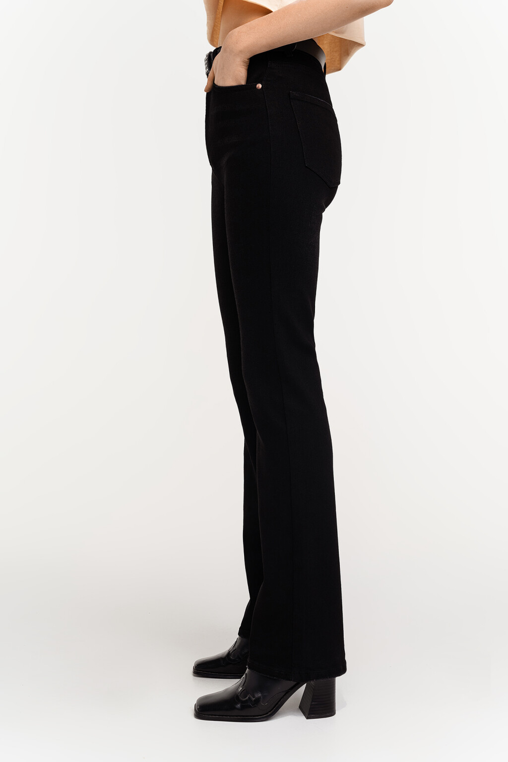 брюки джинсовые женские - цвет черный - 3