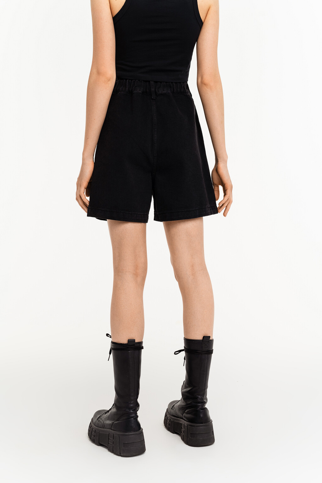 шорты джинсовые женские - цвет черный - 4