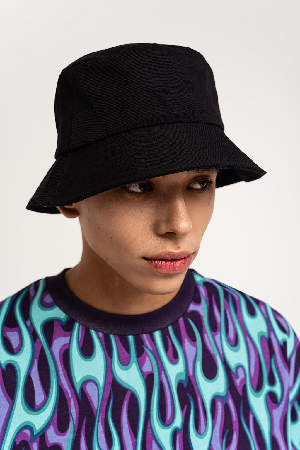 Панама из хлопкового денима - цвет черный - 1