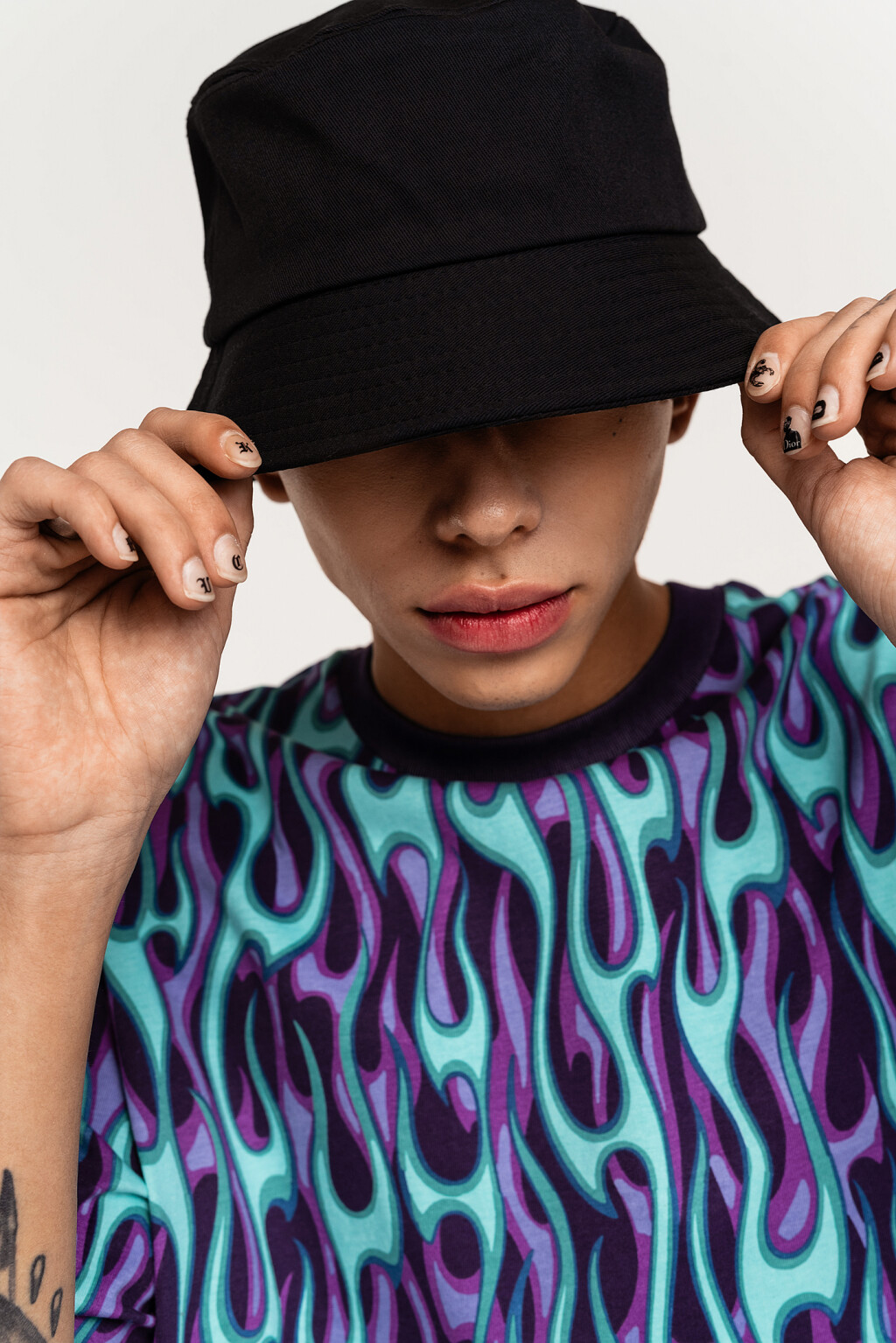 Панама из хлопкового денима - цвет черный - 2