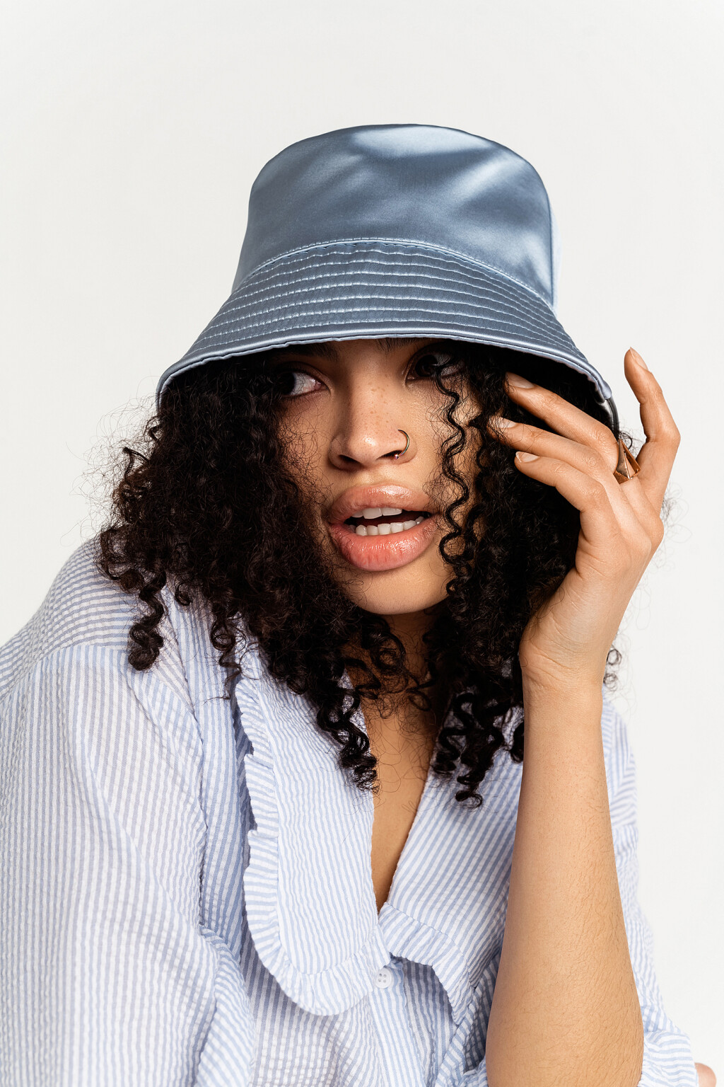 панама женская - цвет голубой - 2