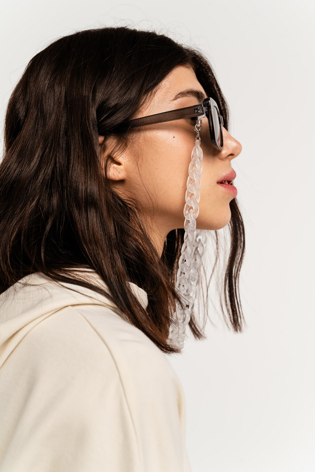 цепь декоративная женская - цвет белый - 2