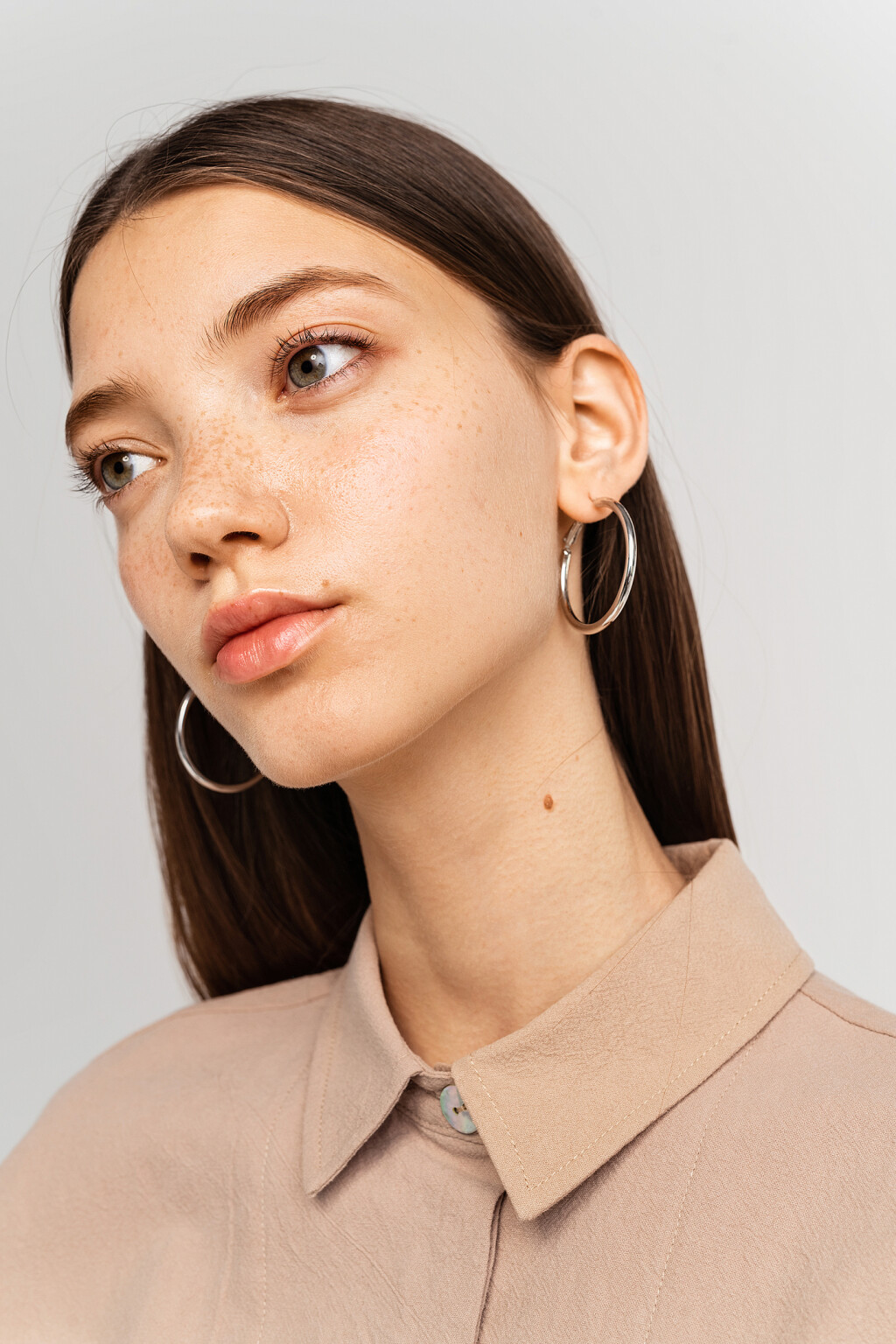 серьги женские - цвет серый - 1