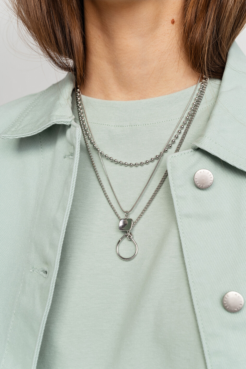 Шейное украшение женское - цвет серый - 1