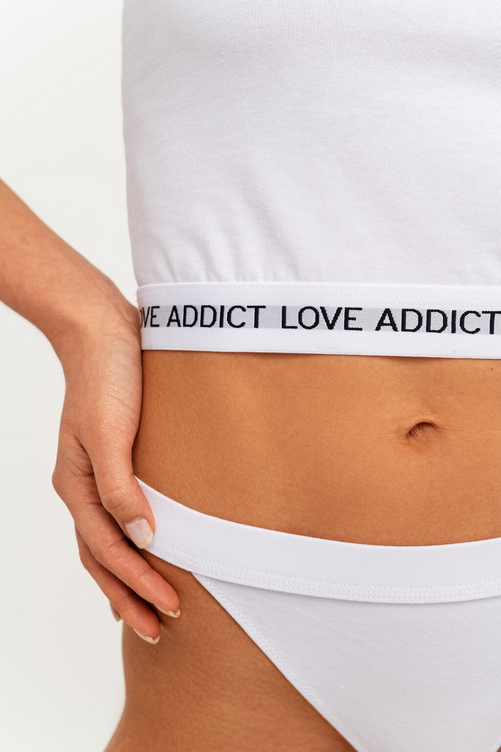 кроп-топ спортивный из хлопка - цвет белый - 3