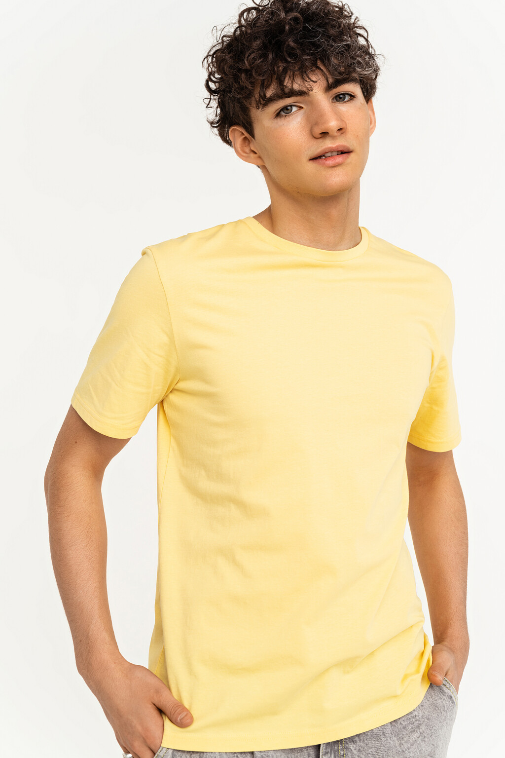 футболка мужская - цвет желтый - 1