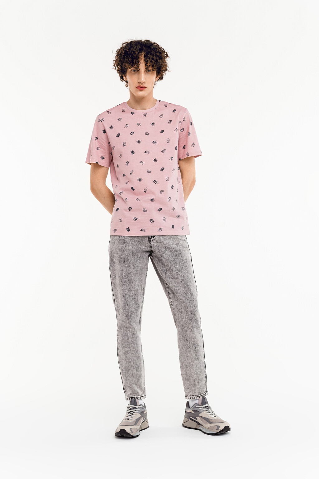 футболка мужская - цвет розовый - 1