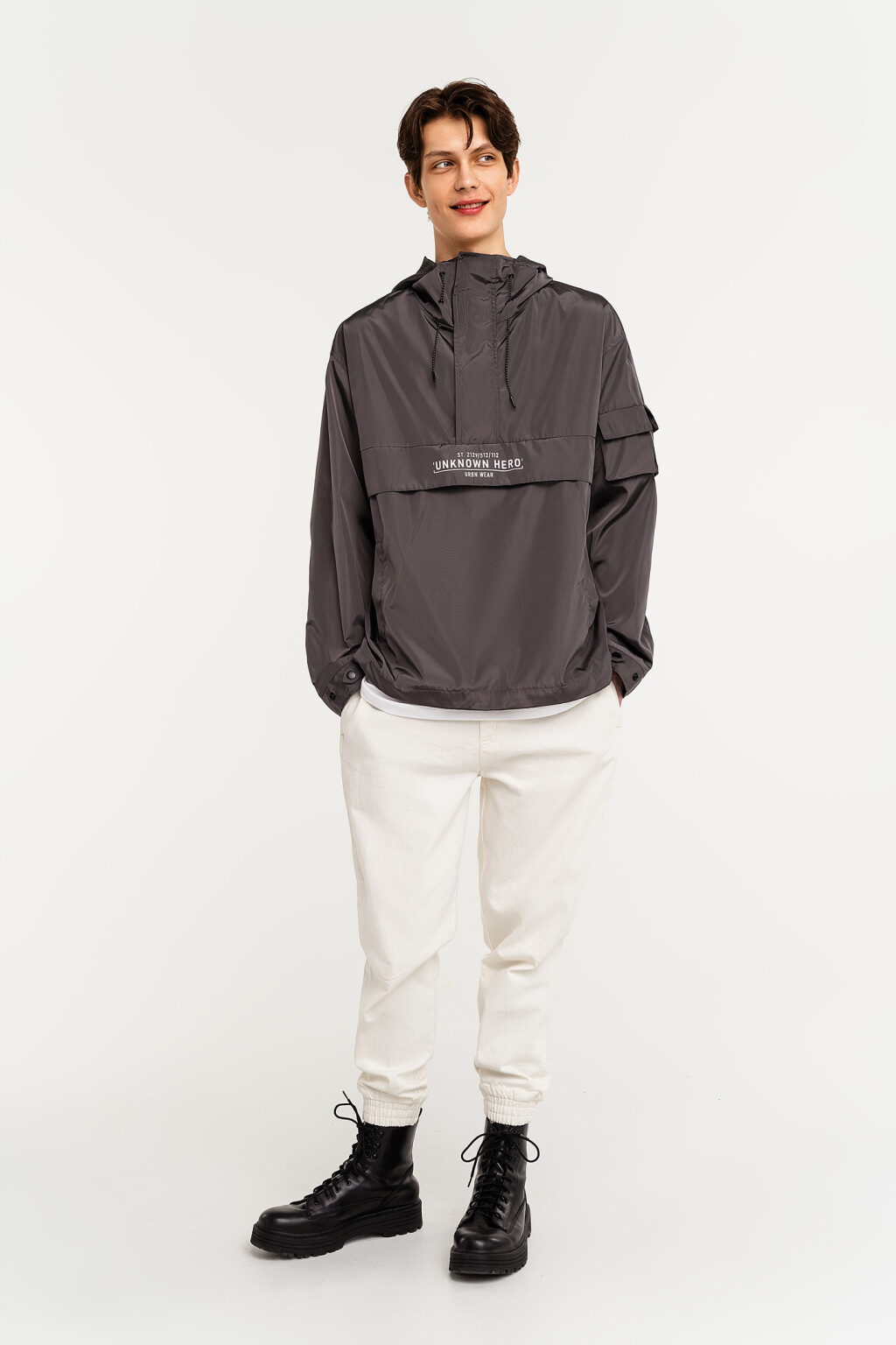 куртка мужская - цвет серый - 5