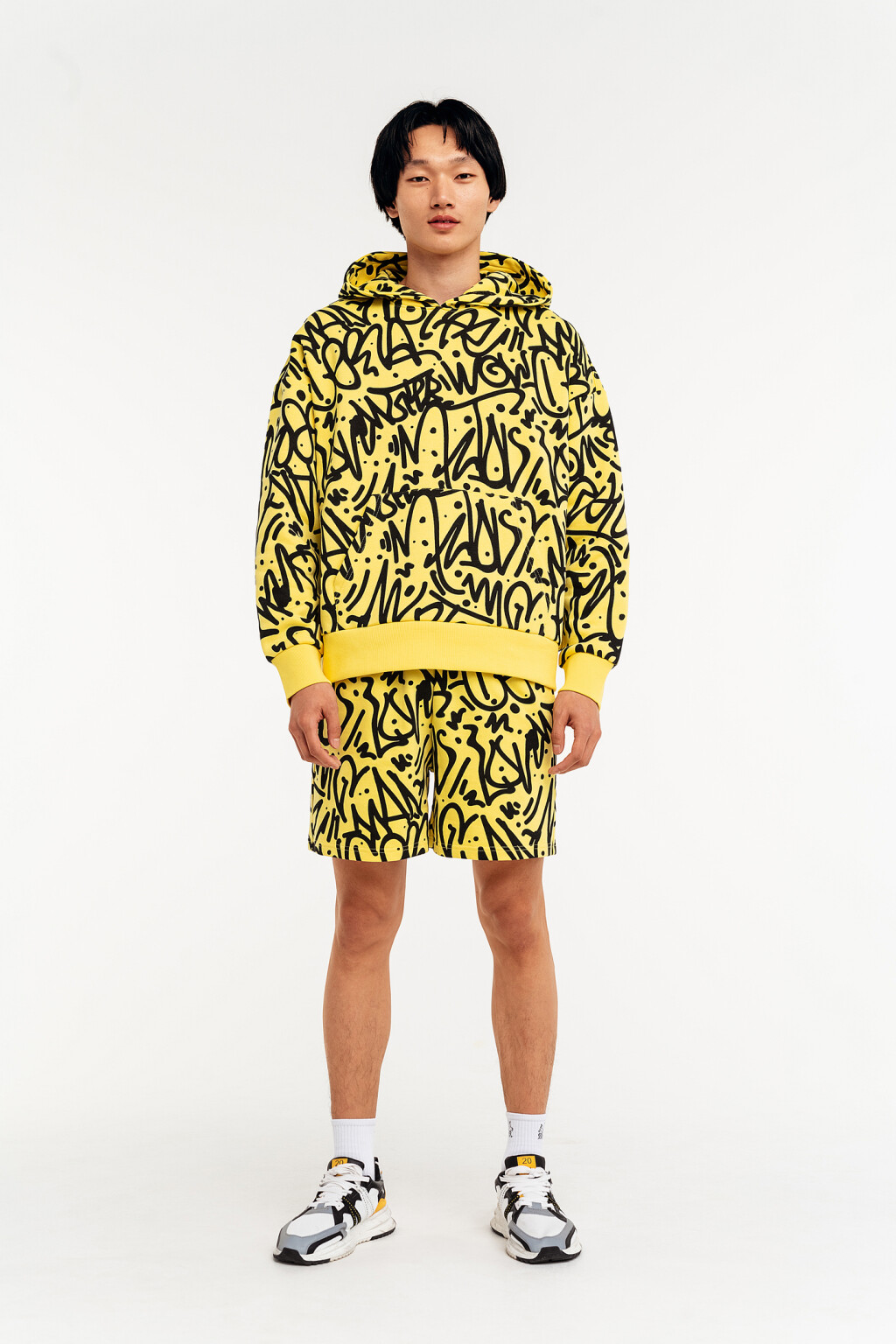 худи с принтом - цвет желтый - 1