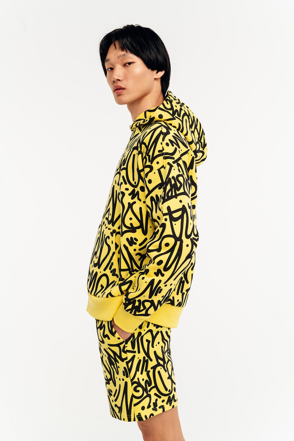 худи с принтом - цвет желтый - 3