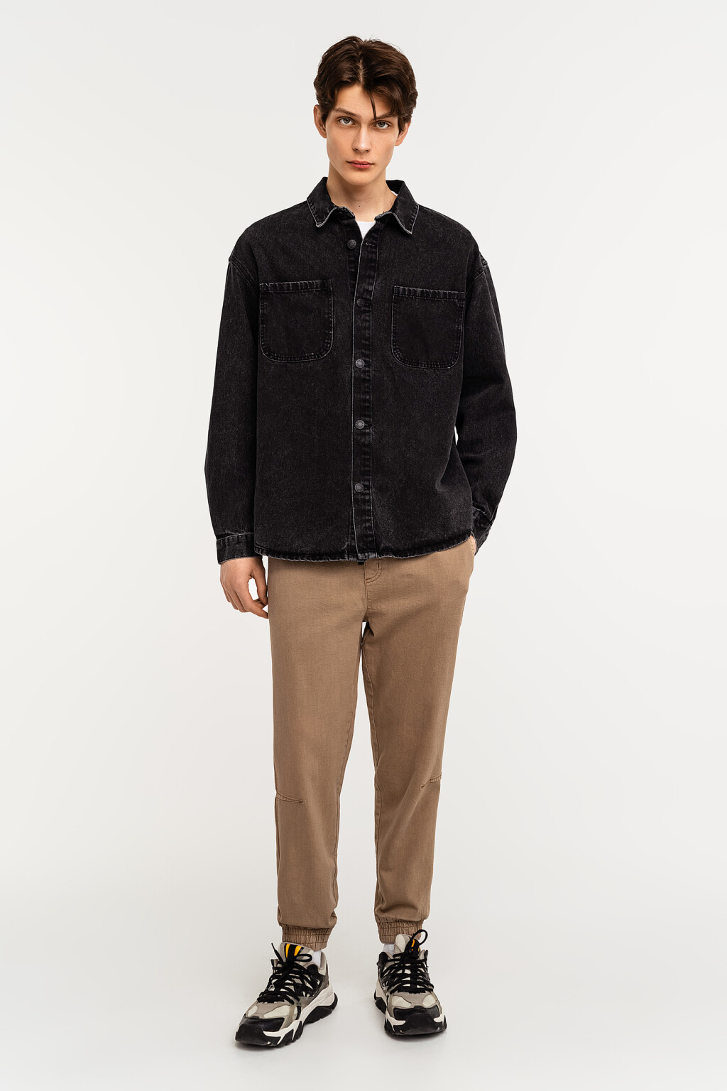 верхняя сорочка джинсовая мужская - цвет черный - 1