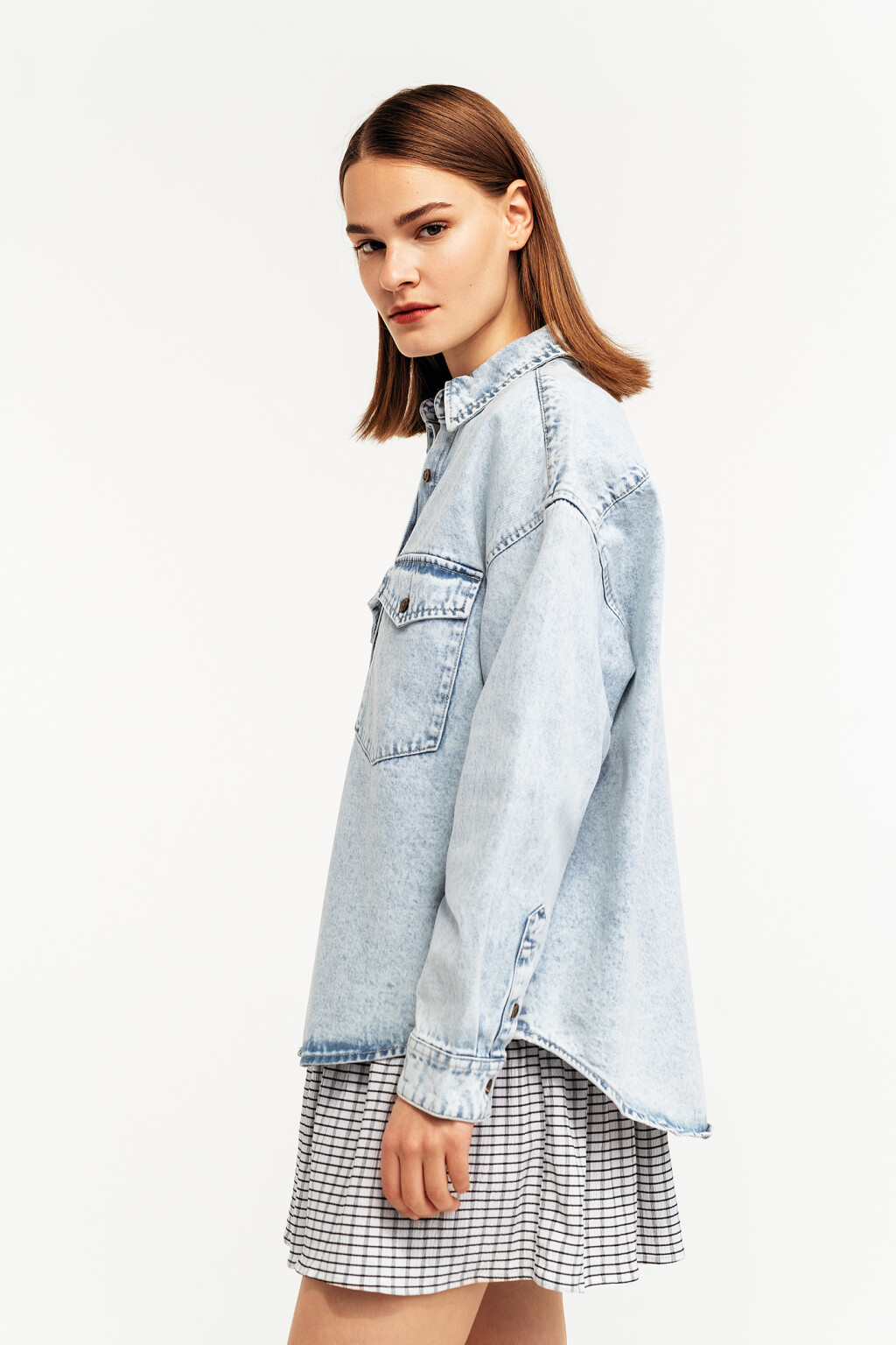 блузка джинсовая женская - цвет голубой - 3