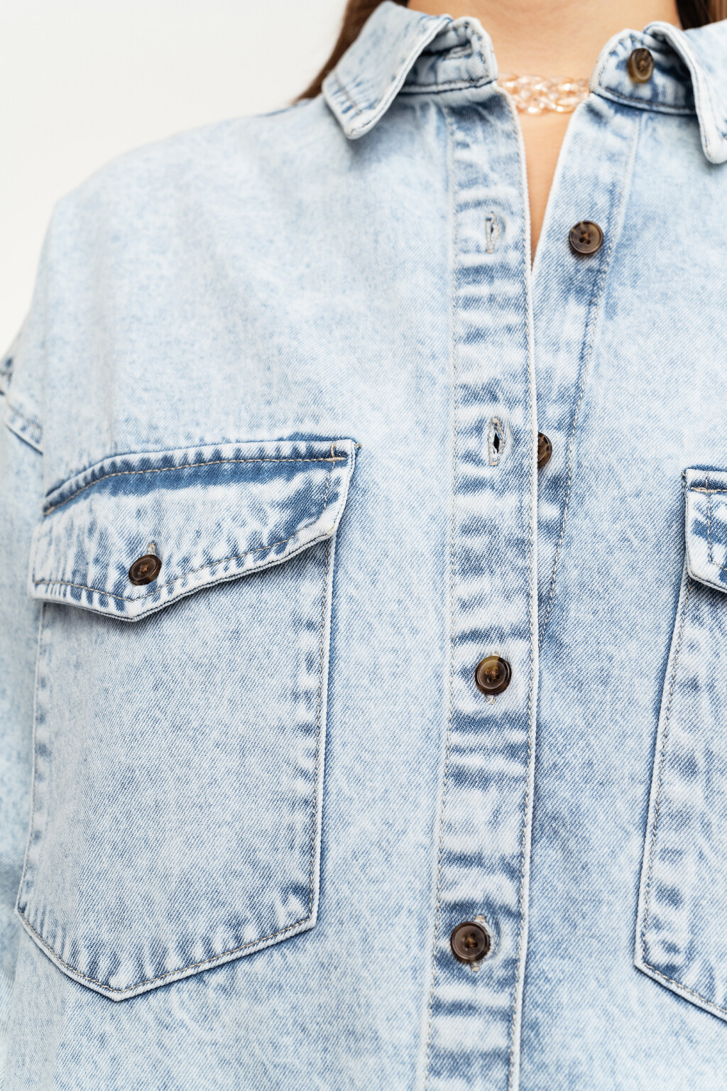 блузка джинсовая женская - цвет голубой - 5
