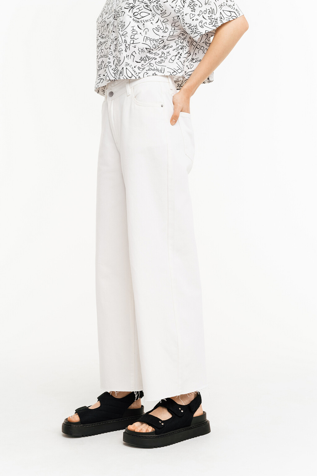 брюки джинсовые женские - цвет белый - 3