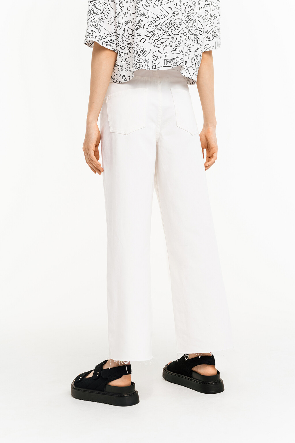 брюки джинсовые женские - цвет белый - 4