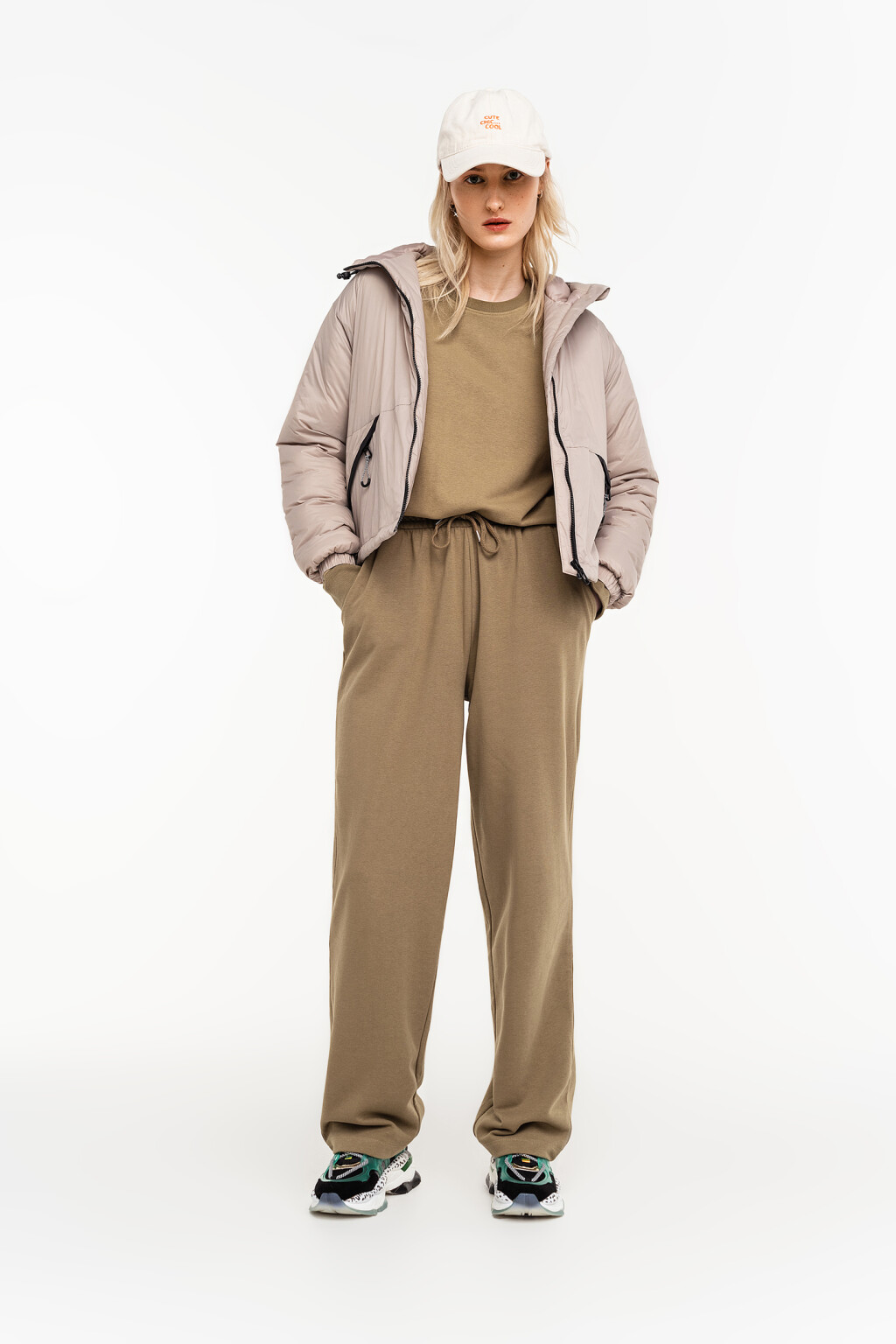 куртка утепленная с капюшоном - цвет бежевый - 1