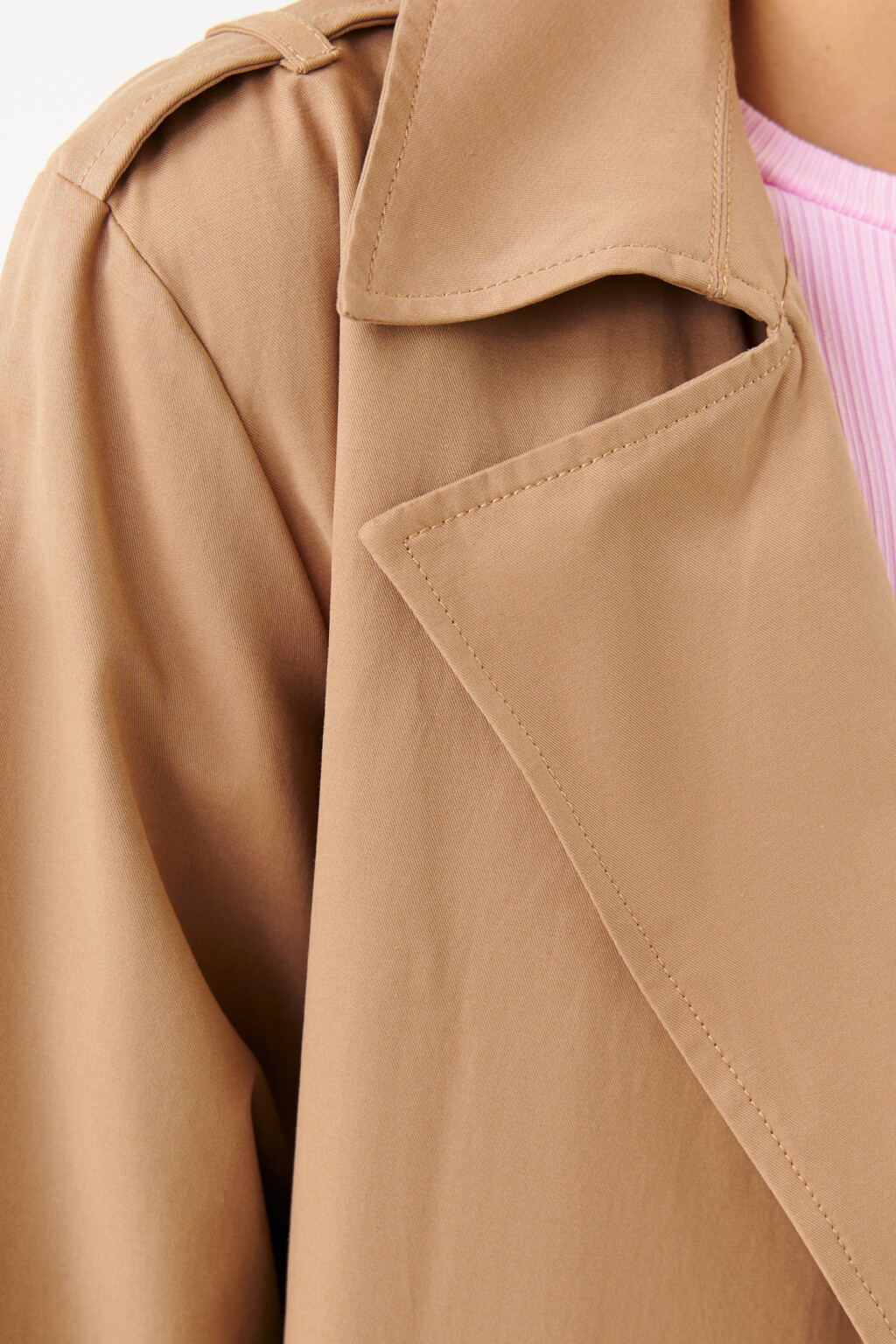 тренч хлопковый на кнопках с поясом - цвет коричневый - 6