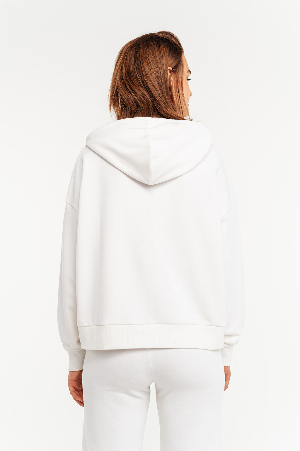 худи хлопковая с принтом - цвет белый - 4