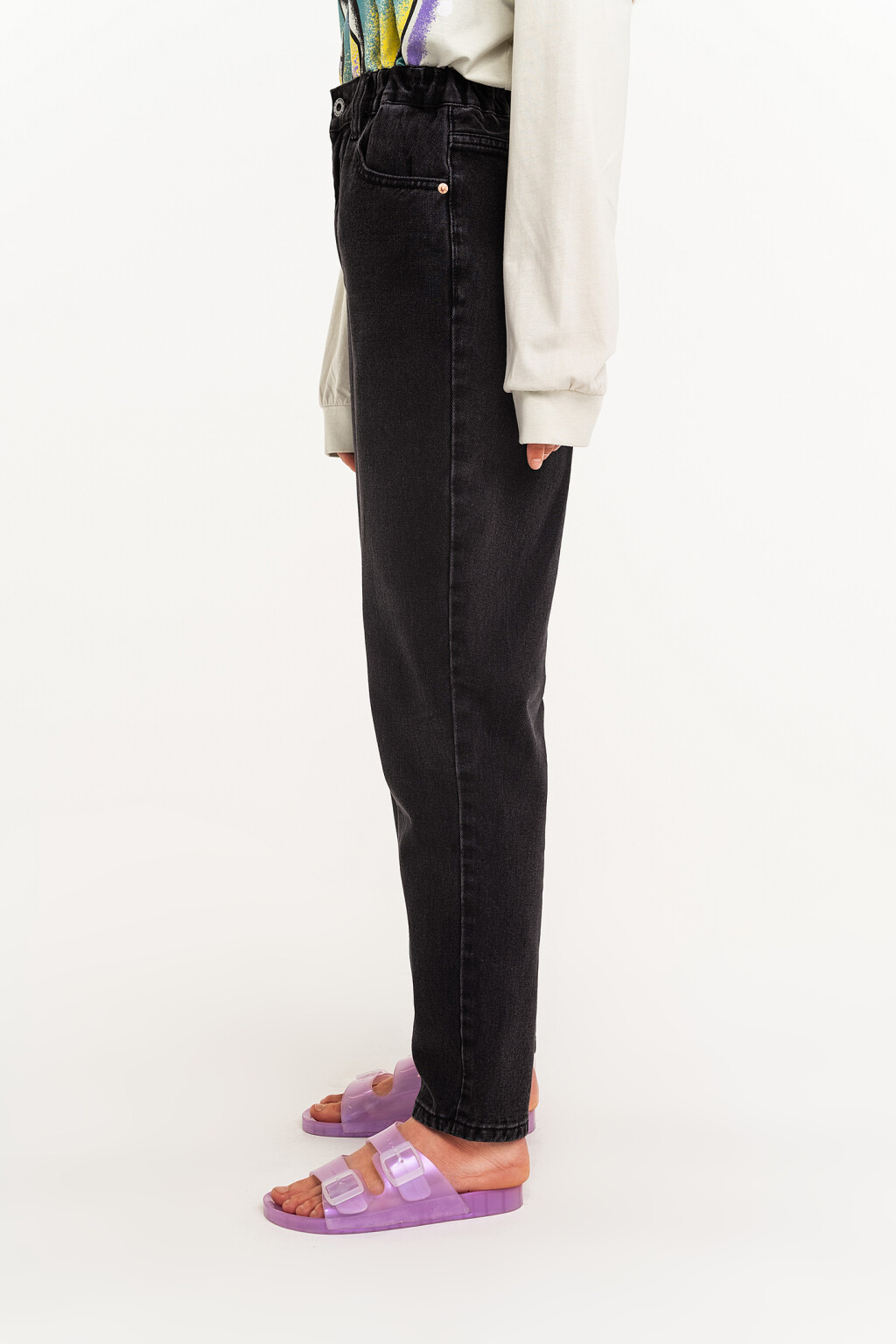 брюки джинсовые женские - цвет черный - 3