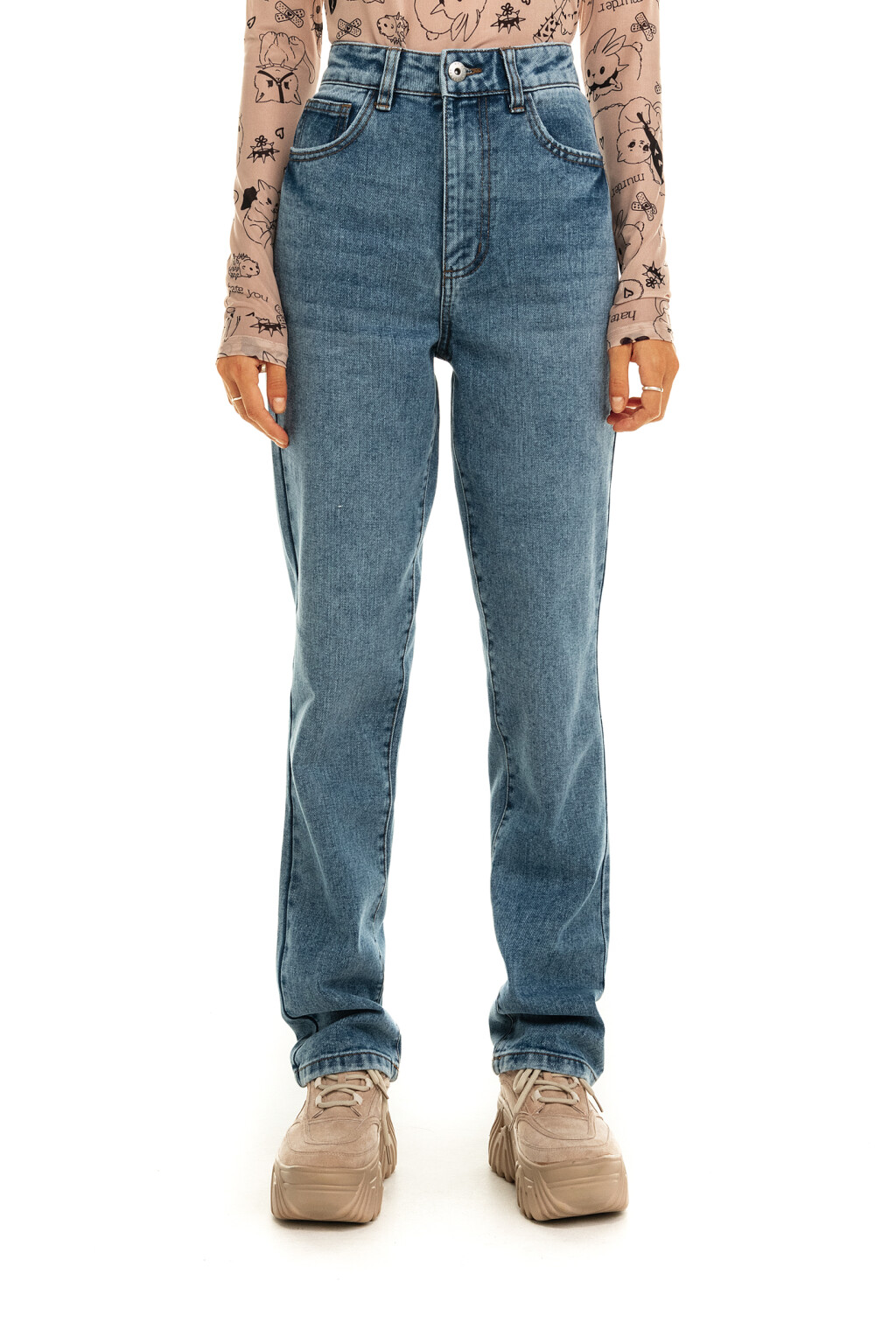 брюки джинсовые женские - цвет голубой - 1