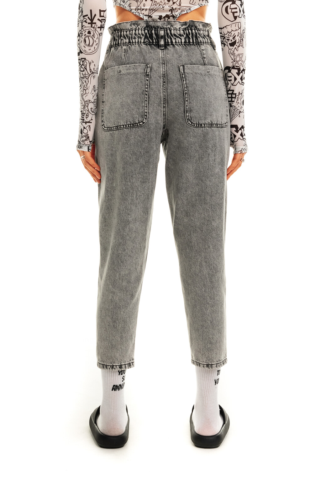 брюки джинсовые женские - цвет серый - 2