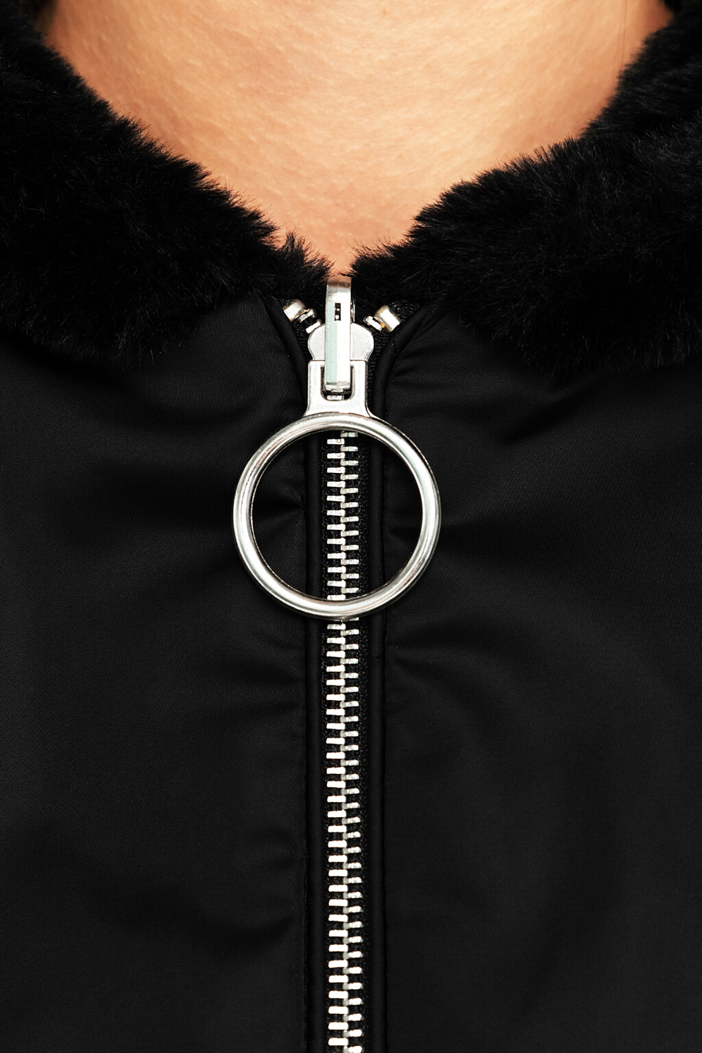 Куртка двухсторонняя с подкладкой из искусственного меха - цвет черный - 7