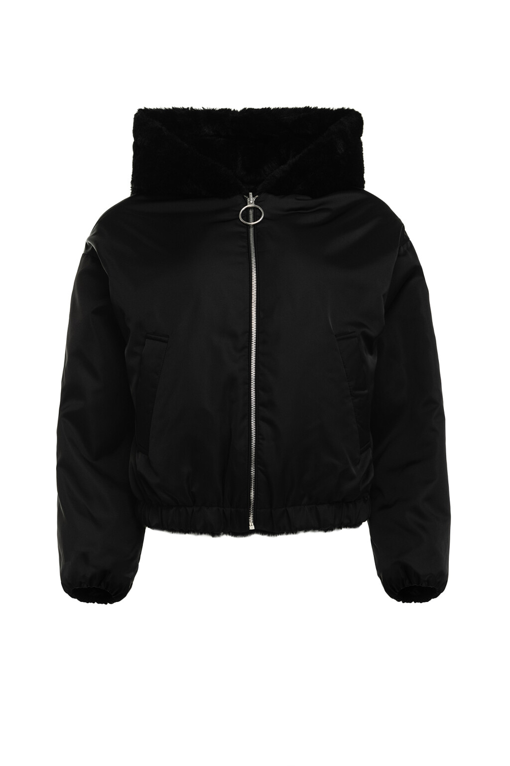 Куртка двухсторонняя с подкладкой из искусственного меха - цвет черный - 10