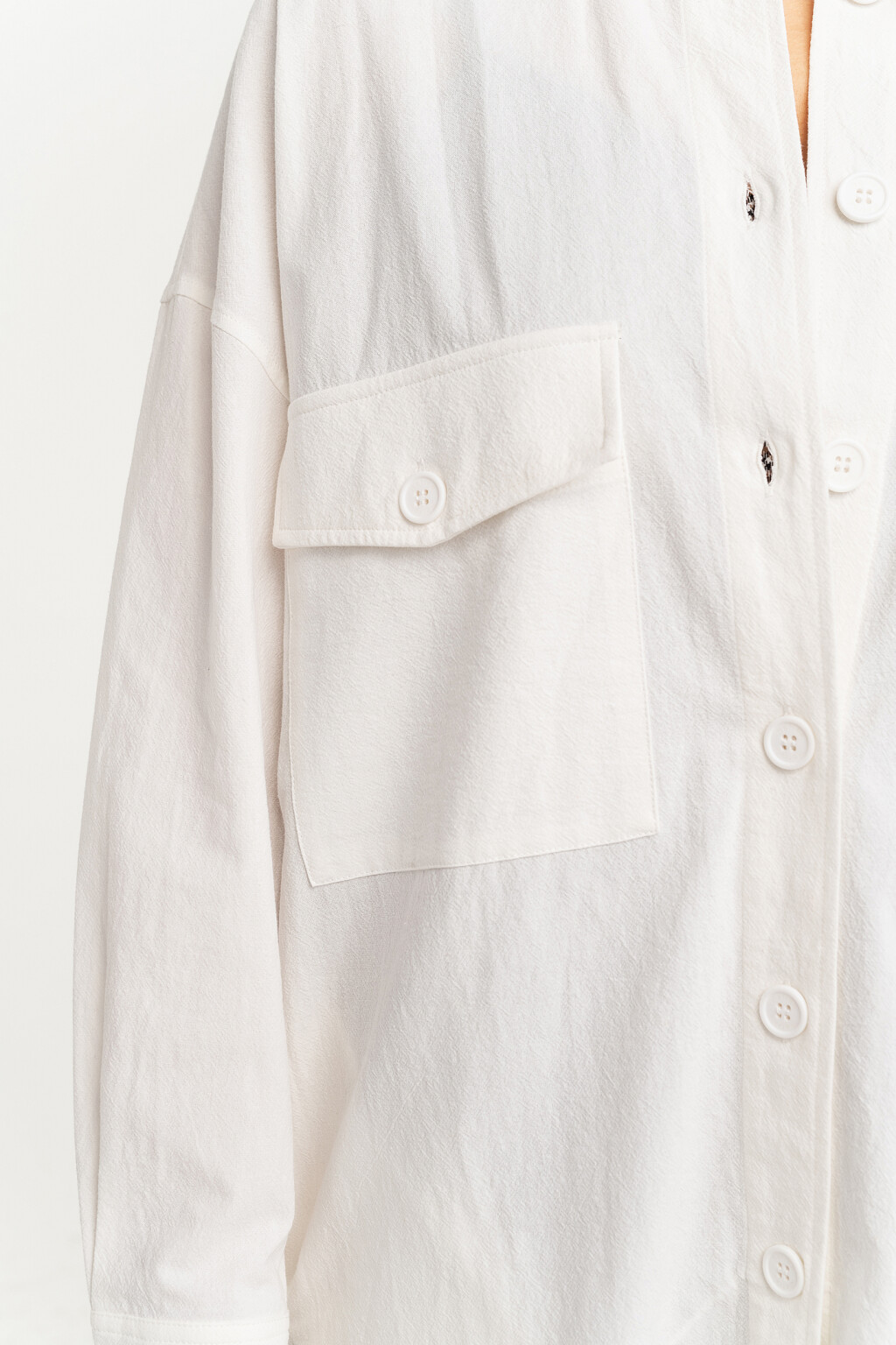 рубашка хлопковая oversize - цвет белый - 5