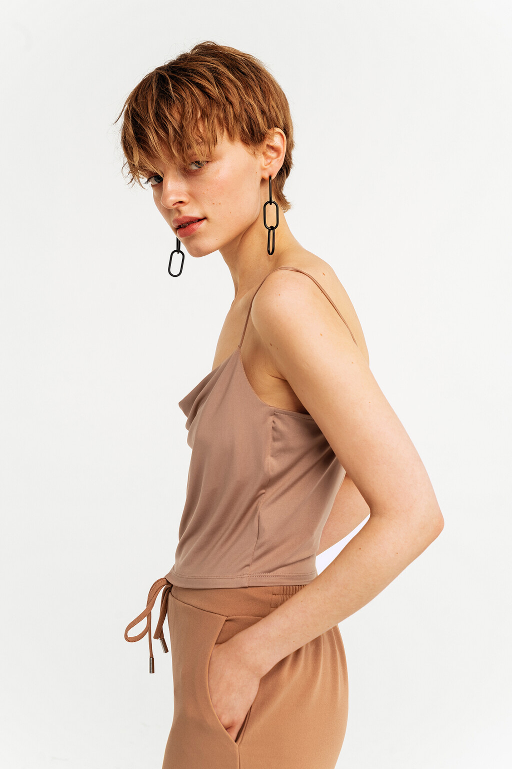 блузка (топ) женская - цвет бежевый - 3