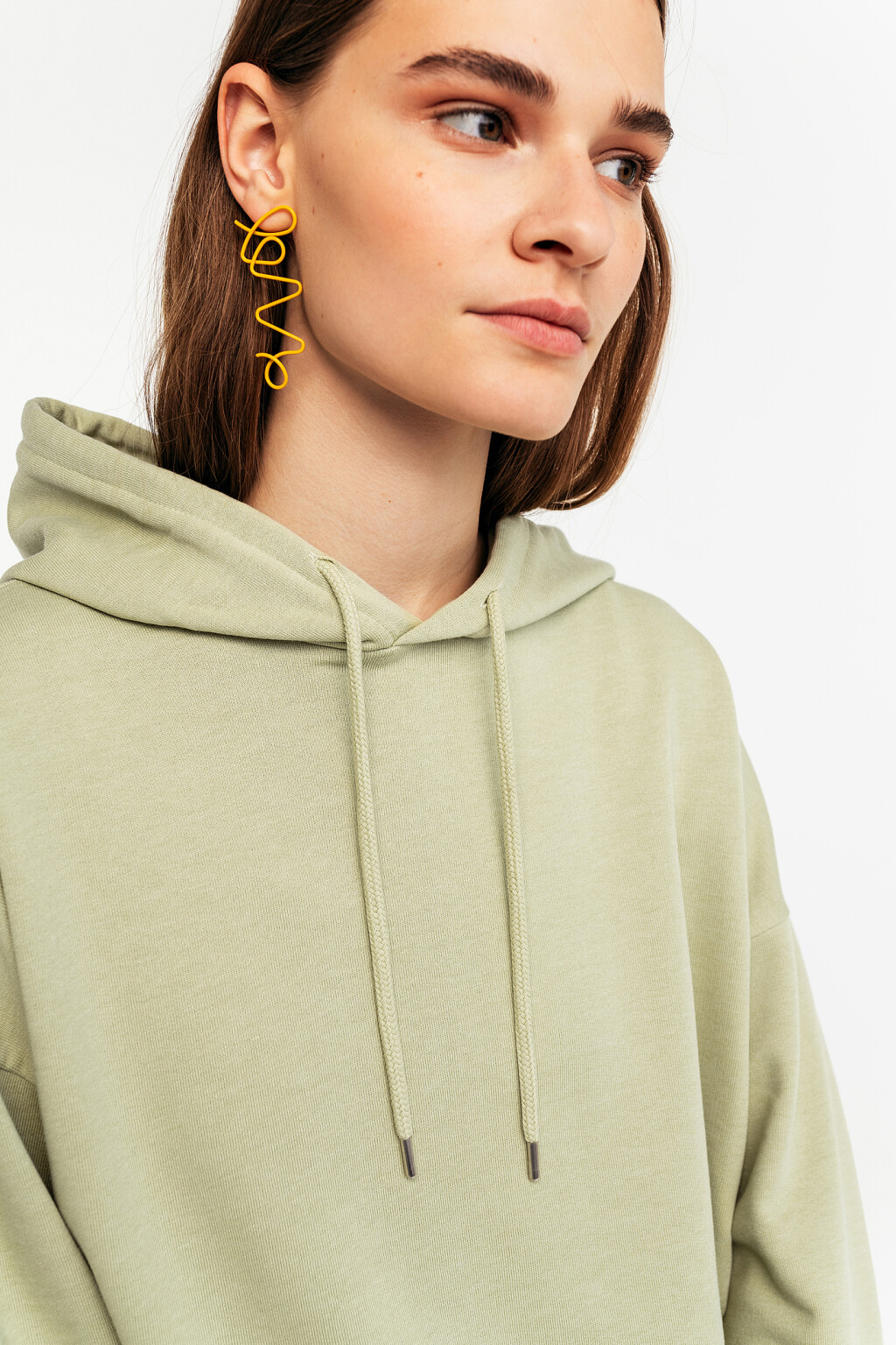 худи хлопковая oversize - цвет зеленый - 5