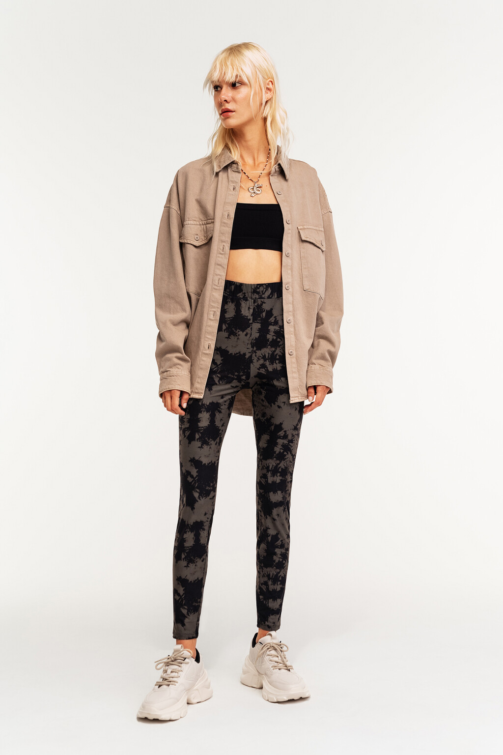 леггинсы с принтом тай-дай - цвет зеленый - 1