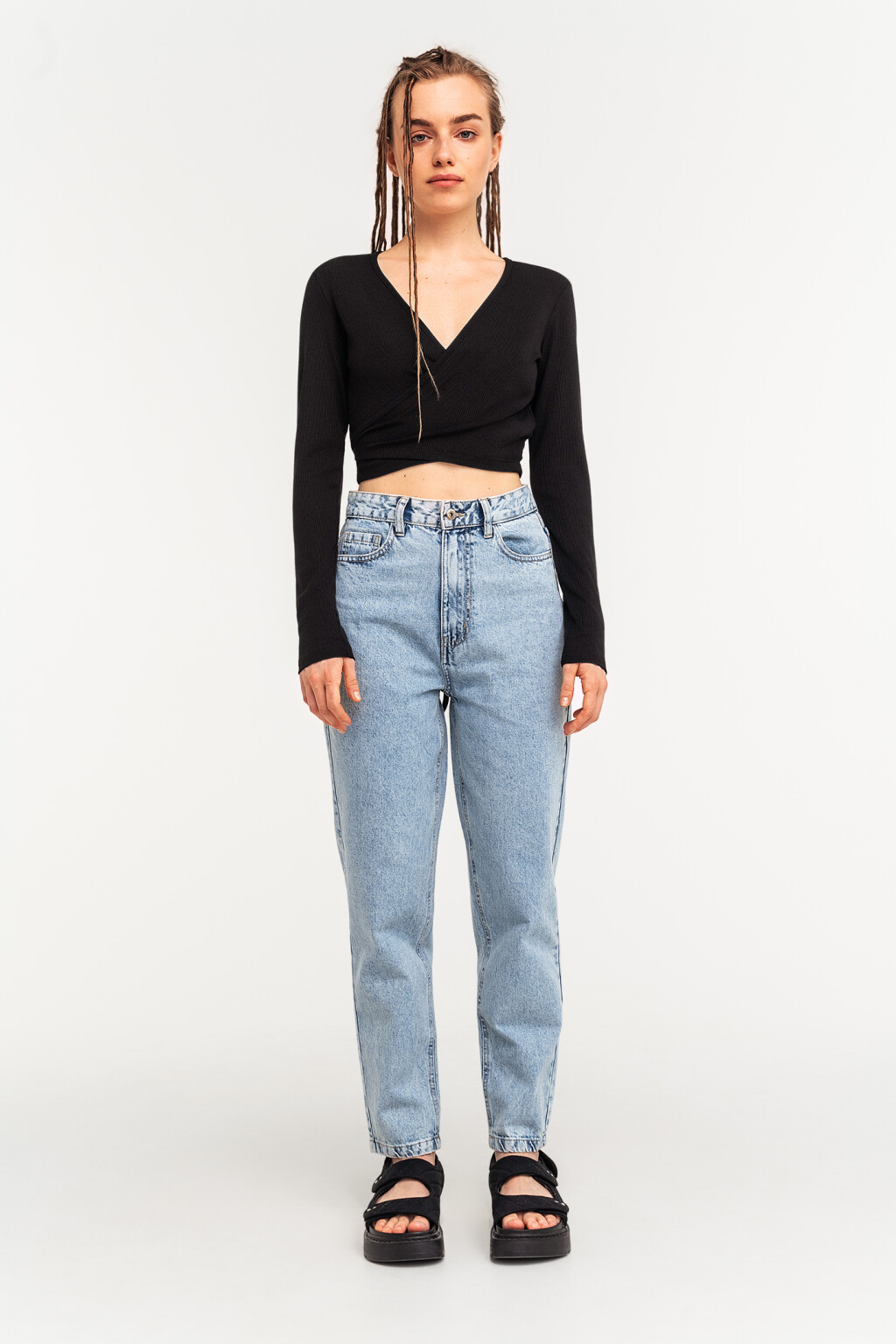 блузка женская - цвет черный - 1