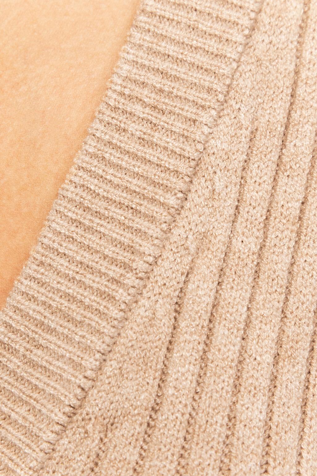 Кардиган вязаный в рубчик - цвет бежевый - 5