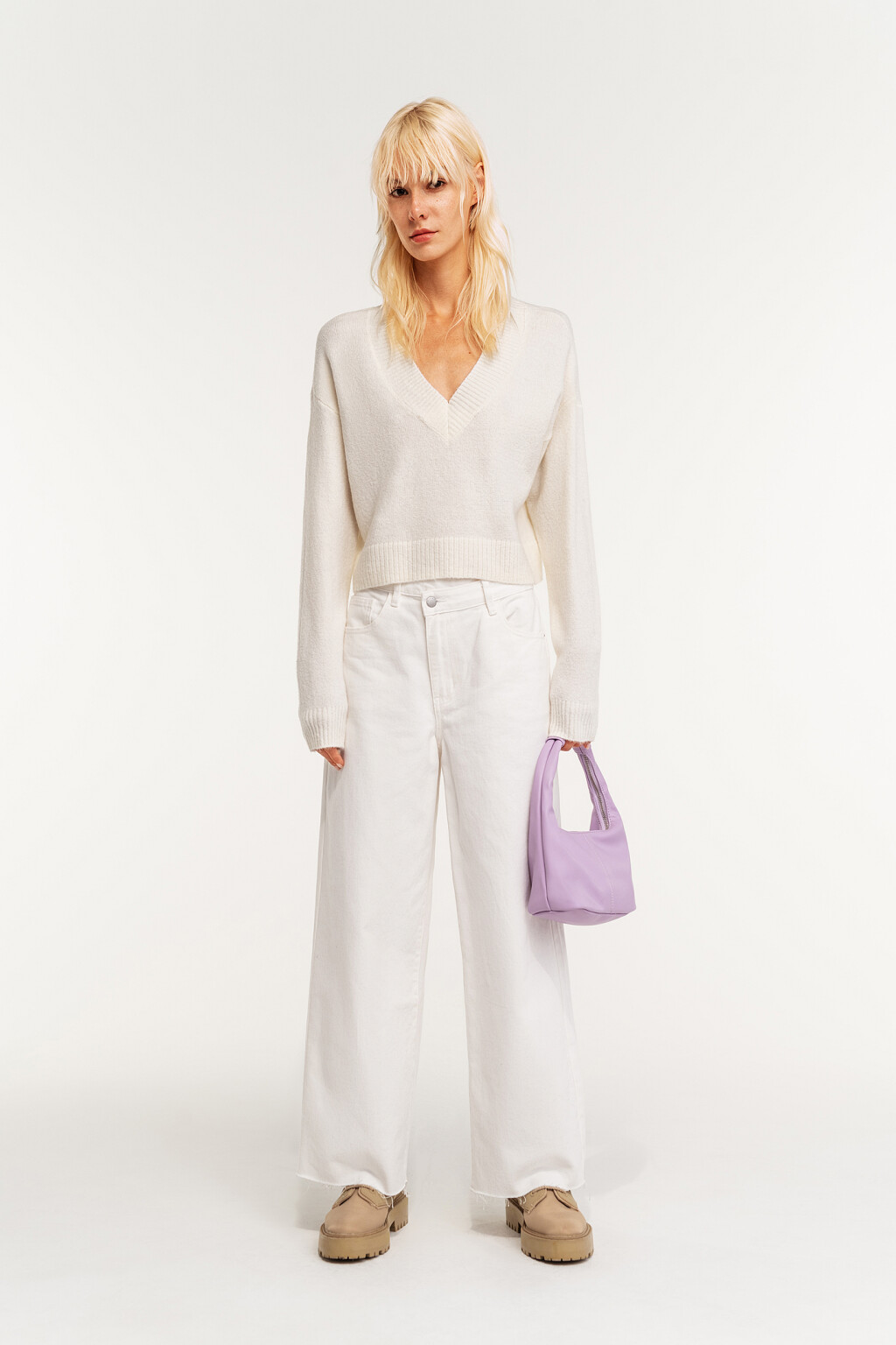 джемпер женский - цвет белый - 4