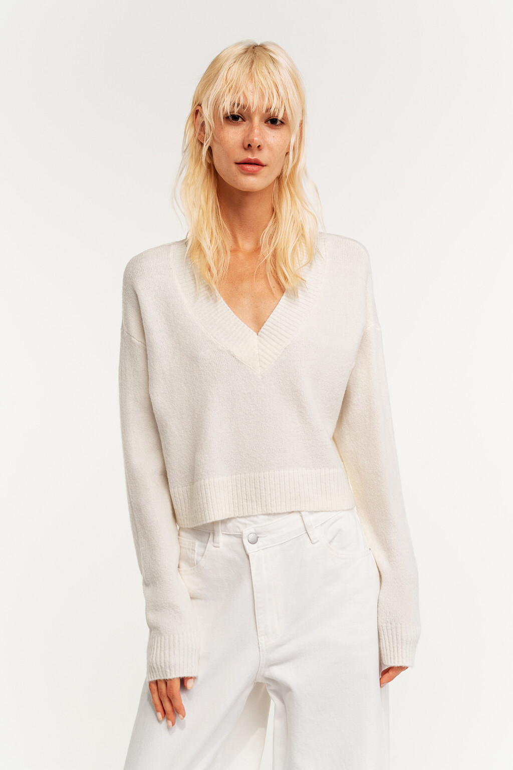 джемпер женский - цвет белый - 5