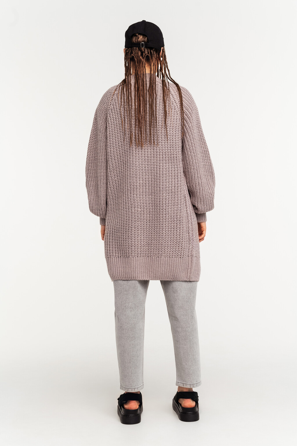 кардиган oversize крупной вязки - цвет коричневый - 3