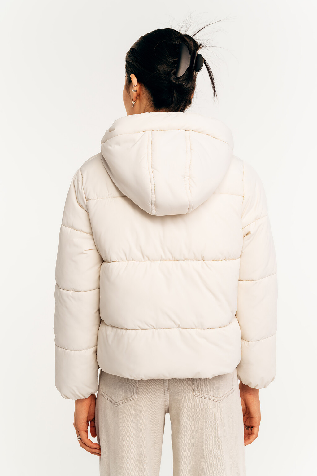 Куртка стеганая с капюшоном - цвет бежевый - 4