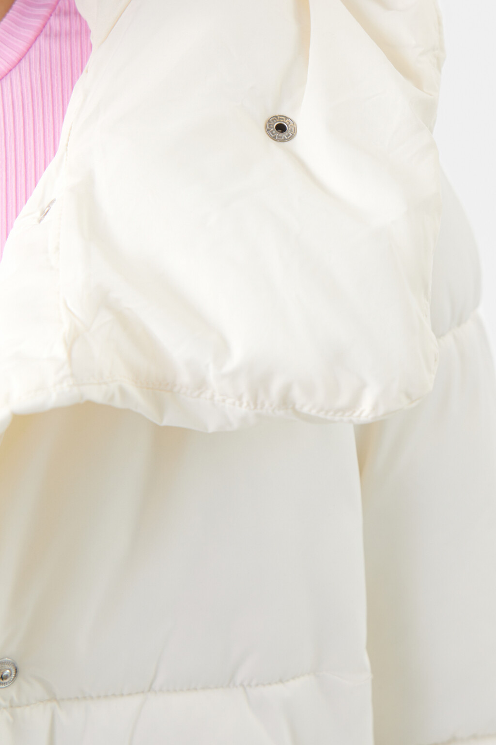 Пуховик укороченный стеганый - цвет молочный - 6