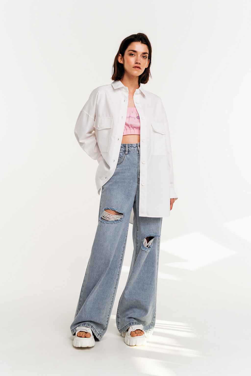 блузка женская - цвет белый - 1