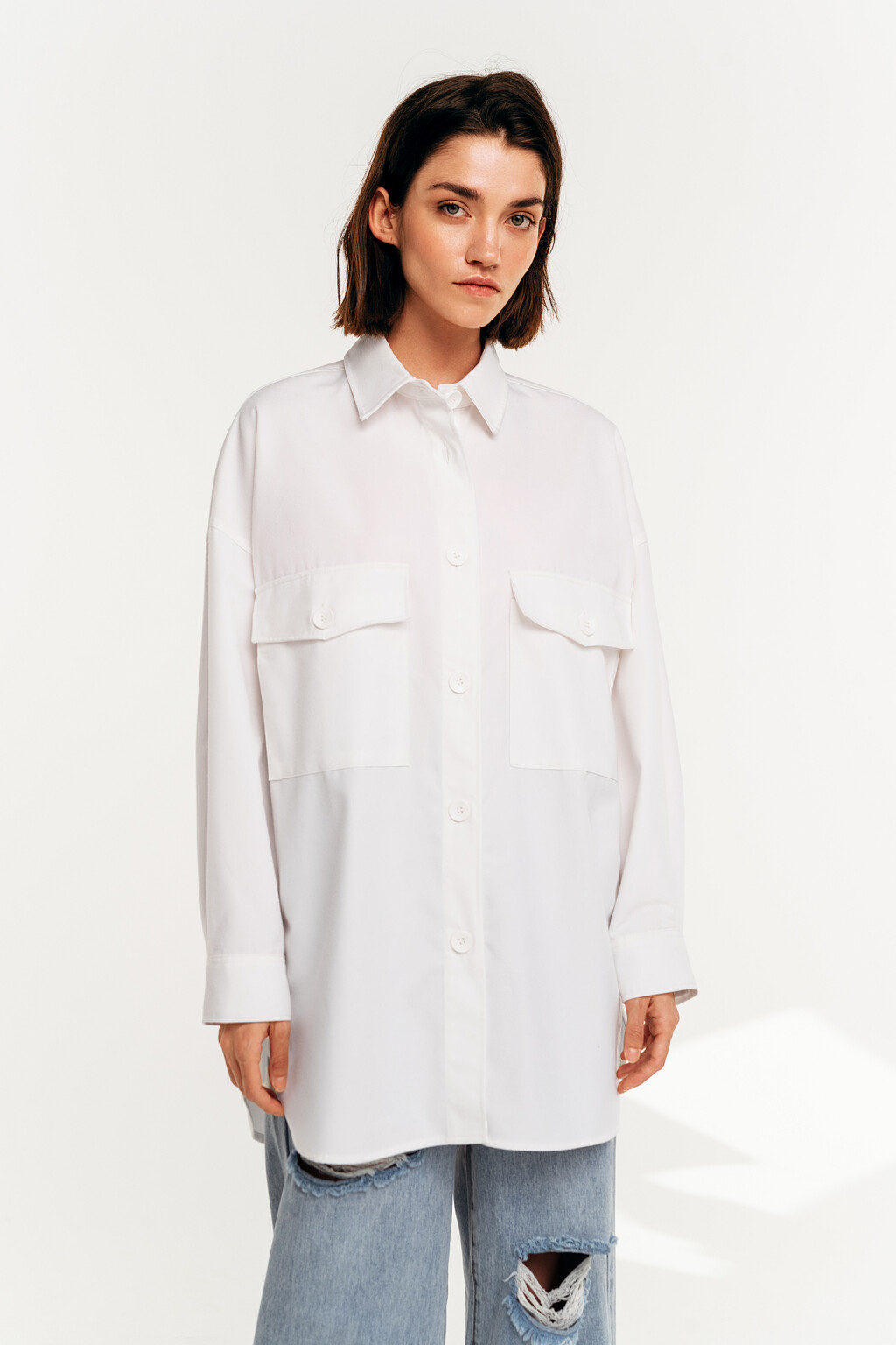 блузка женская - цвет белый - 2