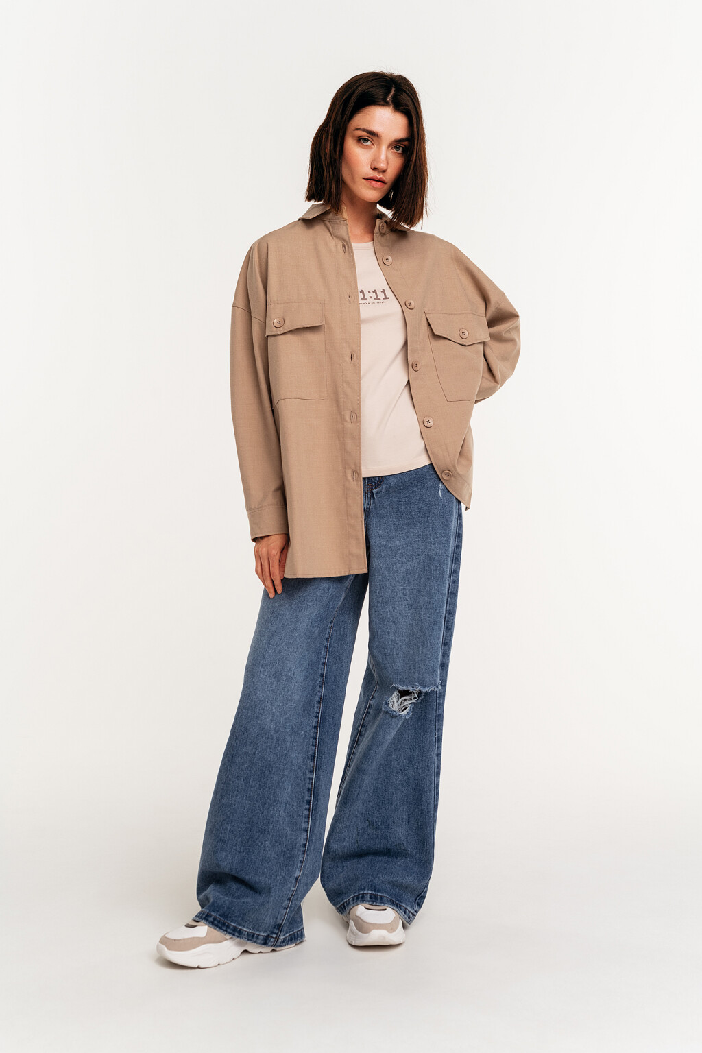 блузка женская - цвет бежевый - 1