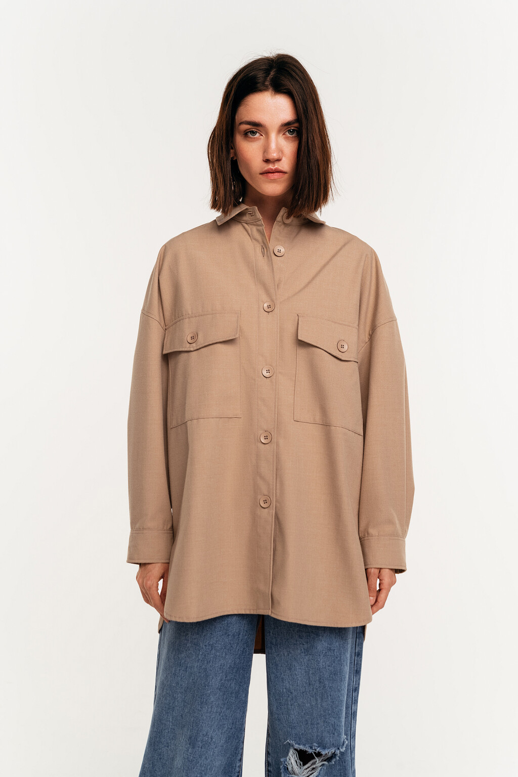 блузка женская - цвет бежевый - 2