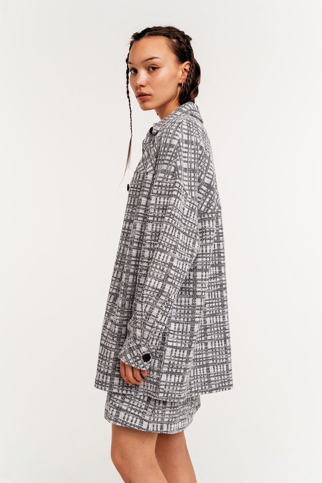 куртка-рубашка oversize из твида - цвет мультиколор - 3