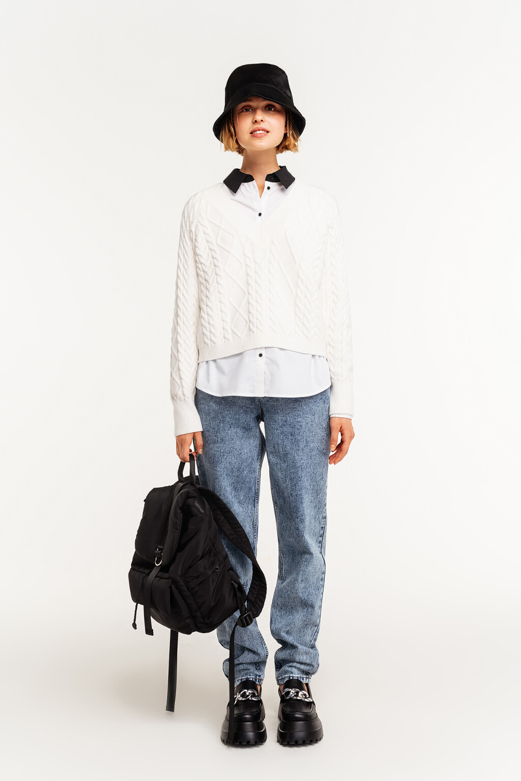 джемпер женский - цвет белый - 2