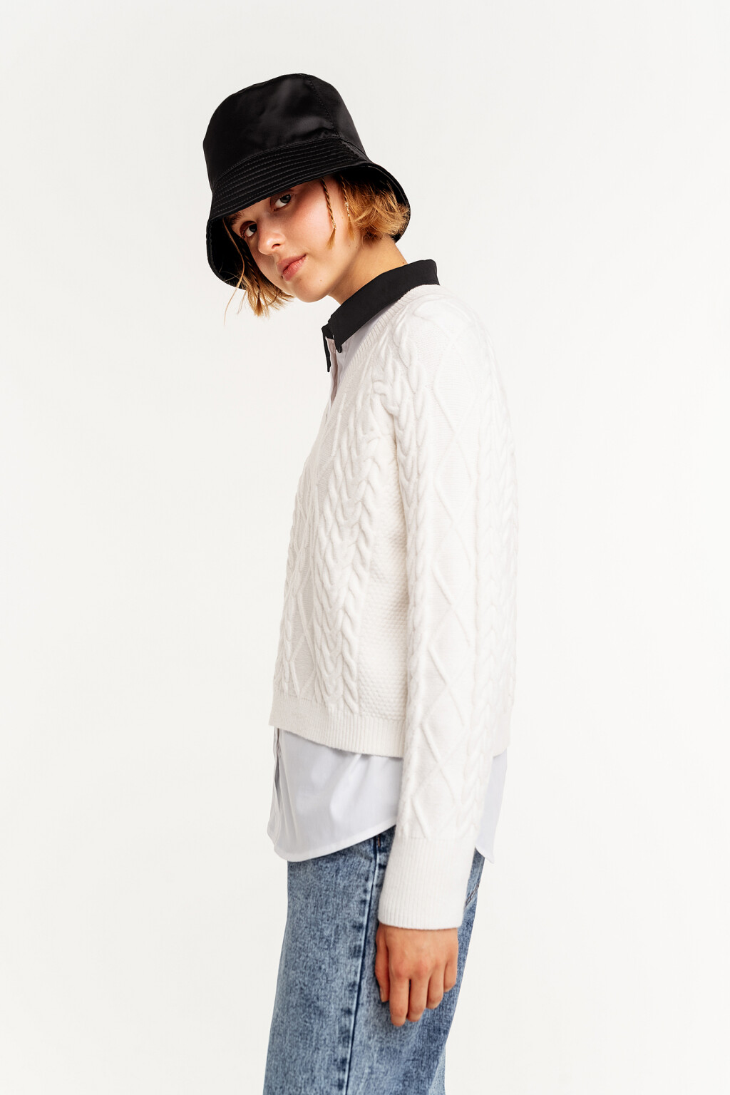 джемпер женский - цвет белый - 3