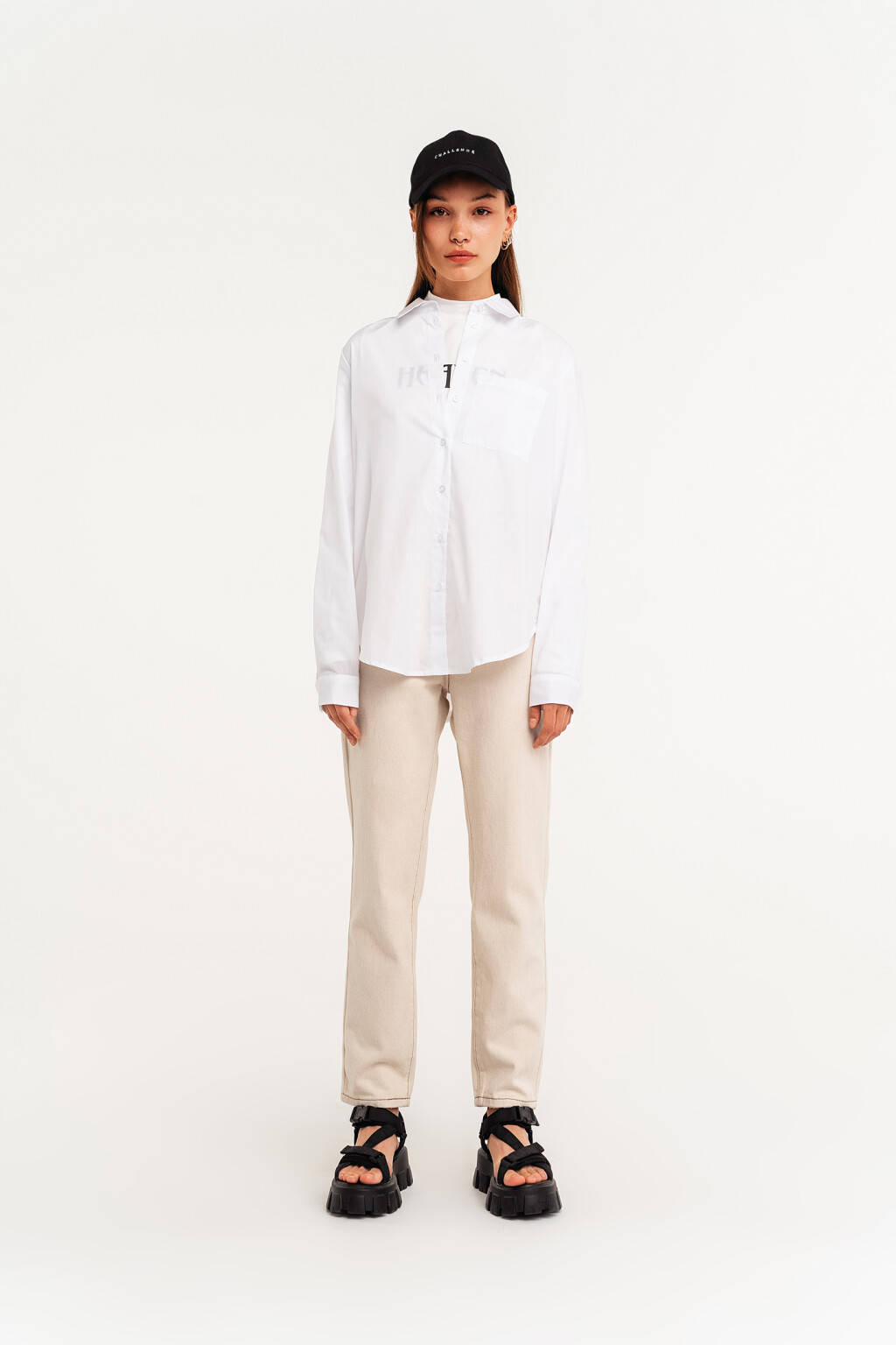 блузка женская - цвет белый - 1