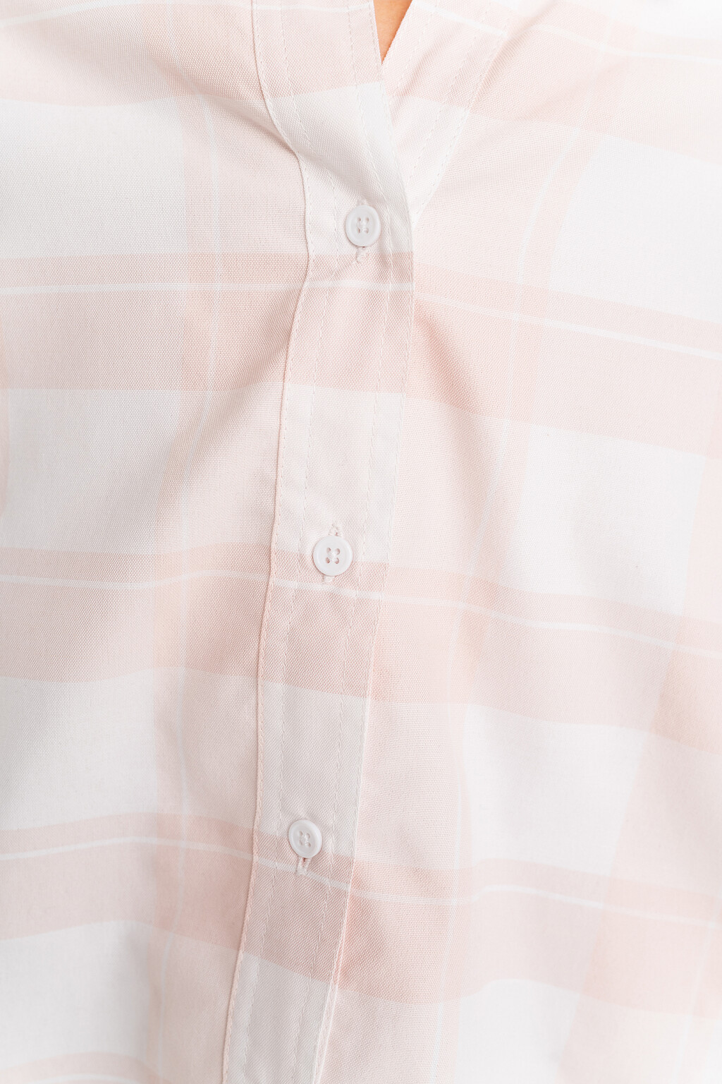 рубашка укороченная в клетку - цвет розовый - 5